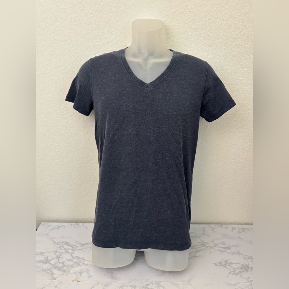 Blue Mountain Short Sleeve T Shirt Men’s S Blue V Neck Pullover Tee​​